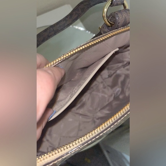 Michael Kors GoldBrown Sullivan Logo Convertible Handbag Strap not incl. - Picture 11 of 16